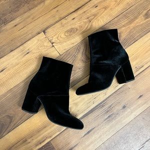 American Eagle Black Velvet Ankle Boots